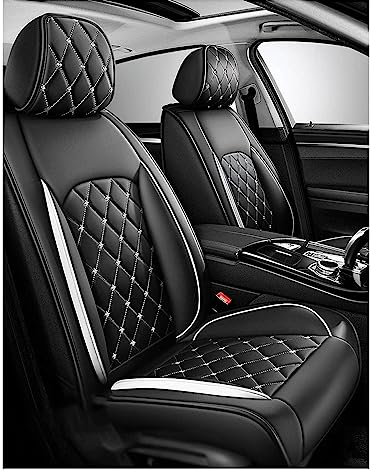 Full Set Auto Sitzbezüge für Opel Corsa A Corsa B Corsa D Corsa E Corsa F, Wasserdichter Leder-Autositzbezug, Seasons Protectors VerschleißFest, 5-Sitzer Autositzbezug Universal ( Color : D(White) , S