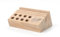 Schreibtisch Organizer – HOLZWEG PEN STAND – 8 Löcher für Stifte, Brieföffner – 1 breite Nut als Smartphone Halterung, 2 Schlitze für Karten, Fotos – echtes Eichenholz – braun – TROIKA Original