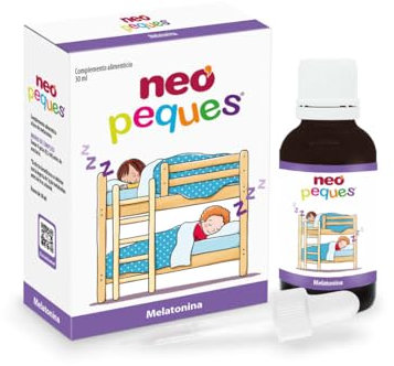 NEO PEQUES - Mélatonine - Complément Alimentaire à base de Mélatonine pour Enfants en Gouttes - Aide à Améliorer le Sommeil - 30 ml