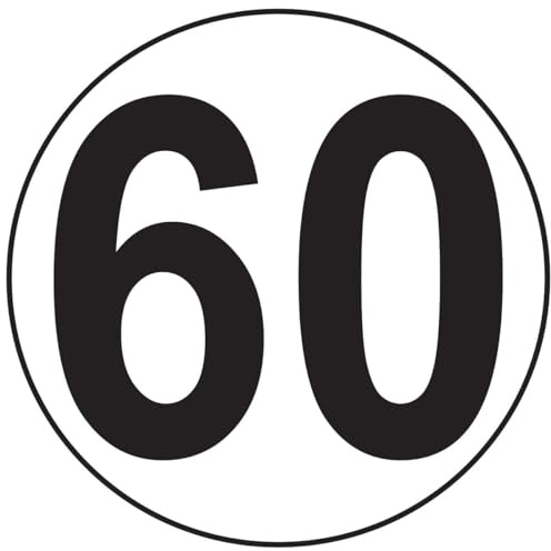 Aufkleber, selbstklebend, Motiv Macaron, Geschwindigkeitsbegrenzung, Reisebusse, Traktor, schwer, Geschwindigkeitsbegrenzung, LKW, 60 km/h, selbstklebend, 10 cm Durchmesser