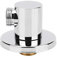 Yowmina Shower Hose Connector, Chrome Brass Body, Globe Valve, 1/2 G Connector, 2.2 x 2.4 Wall-Mounted Shower Outlet Elbow