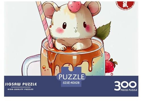 Maus-Puzzle für Erwachsene, lustig, 300-teilig, niedliches Cartoon-Stressabbau-Spielzeug, Lernspiel, Spielzeug, geistiges Spiel, Heimdekoration, Herausforderung, pädagogisch, 300 Stück (40 x 28 cm)