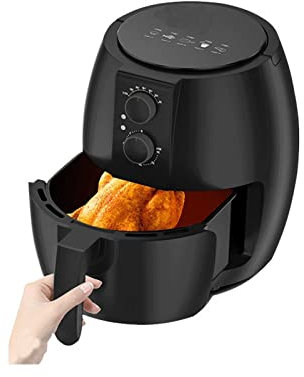 Freidora de aire, 4,5 L, antiadherente, multifunción, digital, freidora de aire a gas, calentada, aire rápido, cocina, freidora, freidora de aire, cocina, horno inteligente, freidora (color: Schwarz,