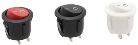 3Pcs 220V Round SPDT ON-OFF Rocker Switch KCD1-105 White Black Red AC 250V/6A 125V/10A Toggle Switch 2Pin IDGTTLDF(M)