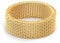 SINGULARU - Mesh-Ring. Edelstahl mit 18 Kt Vergoldeter Beschichtung. Schmuck für Damen. Größe 16.