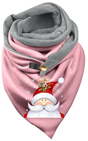 VaiKanhai Ungarn Schal Böhmischer Schal Kopftuch Dreiecksschal Winter Warmer Weihnachtsschal (Pink, One Size)