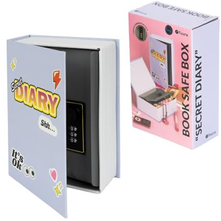 Fisura – Caja de seguridad en forma de libro “secret diary”. Caja fuerte libro original con cerradura de combinación. Caja de dinero oculto. 18 x 11,5 cm