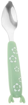 JOINPAYA 1Pieza Cuchara Inoxidable para Bebés Cuchara Frutas con Diseño de Cubiertos Infantiles de PP Alimentario para Purés y Comidas Complementarias