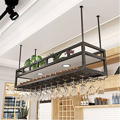 3-in-1 Weinglas-Flaschen-Aufbewahrungsregal, Decken-/Wandmontage, hängendes Pflanzenregal für Bar
