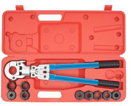 Pinza crimpatrice professionale 6T per tubi di rame – Pinza crimpatrice per tubi con profilo a V e TH | Pinza a pressione per tubi in rame, acciaio inox e PEX