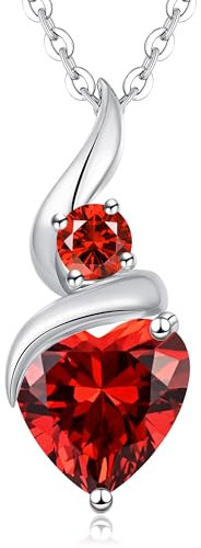 LOUISA SECRET Collier Infini Coeur Pendentif en Argent 925 Sterling Anniversaire Pierre Coeur Flamme - Cadeau Femme, Maman, Petite Amie