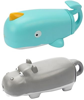 JOINPAYA Junge Mädchen Wasserpistole Wal Spielzeug mit Zug Druckpumpen-Design für Strand Poolspiele Interaktive Wasserspiele für Eltern und Junge Mädchen Langlebiges Badespielzeug