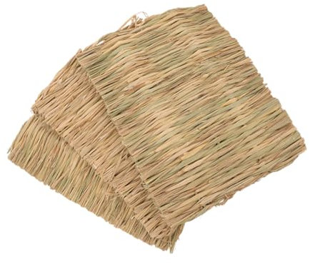 Toyvian 3pcs Rabbit Grass Mat Natural Hay Bed for Grass Bunny Rabbit Nest Bed Straw