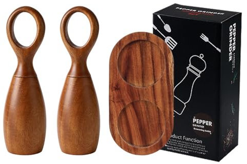 1 juego/3 molinillos de madera manuales con núcleos de cerámica para cocina
