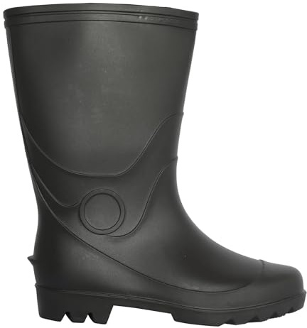 A2Z Mens Waterproof PVC Rainboots Durable Anti-Slip Dark Grey Wellies for Outdoor Garden Farming Fishing Workwear Use Lightweight Rubber Boots in UK Sizes 7 to 12
