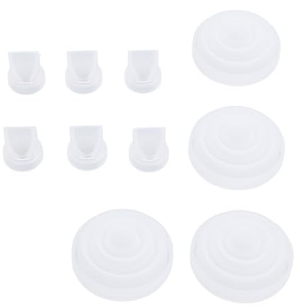 BONKZEBU 6pcs Duckbill Valves and 4pcs Membrane, Prevents Backflow Washable Compatible Breastpumps Parts for M5, Breast Pump Replacement Parts M5, Duckbill Valves Silicone Membrane