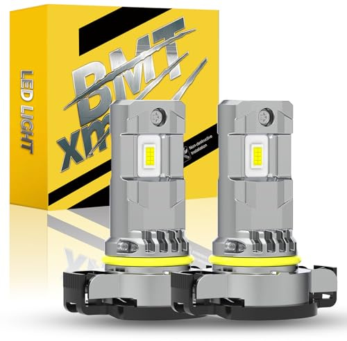 BMT xms Bombilla PSX24W/H16EU LED, 20000LM 6500K Blanca 400% Luminosidad 2504 5202 Bombilla de luz antiniebla LED, Mini formato 1:1, Paquete de 2