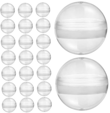 Warmhm 60 Transparente Runde Kapseln aus Kunststoff zum Befüllen für Spielzeug Aufbewahrung und Präsentation