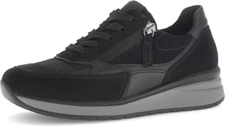 Gabor Damen Low-Top Sneaker, Frauen Sneaker,Arbeit,buero,aktuell,Freizeit,festlich,Schaft-weiten,senkfuss,senk-spreizfuss,schwarz,38 EU / 5 UK