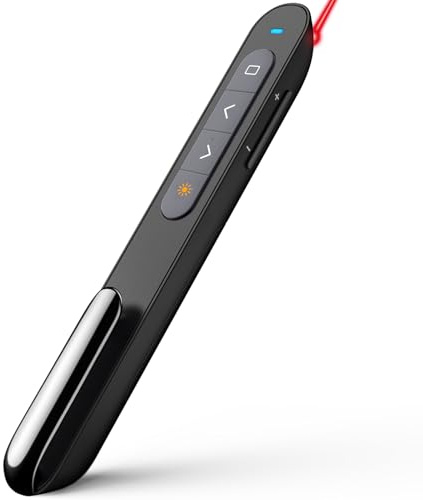 N27 Bluetooth Presenter Clicker, Präsentationsfernbedienung für PowerPoint | ①Fernbedienung mit Roter Laser für PowerPoint②Slide Wechsel mit Folienklicke③Programmierbare Tasten für Lehrer/Schule/Büro