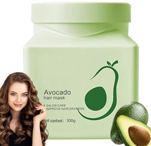 Avocado Hair Mask for Intensive Care, Deep Conditioning Avocado Oil Hair Mask, Hydrates, Nourishing & Repairing Dry and Damaged Hair, for All Hair Types (1 Stück)