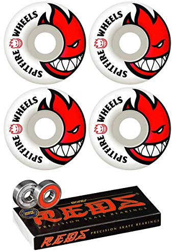 Spitfire Bighead Skateboard-Räder, 52 mm, 99a mit Kugellager, 8 mm Bones Reds, Präzisions-Skateboard-Kugellager, 8 Stück, 2 Stück