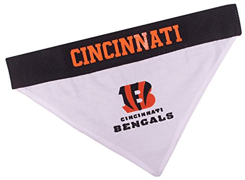 Pets First NFL DOG BANDANA - CINCINNATI BENGALS REVERSIBLE PET BANDANA. 2 Sided Sports Bandana with a PREMIUM Embroidery TEAM LOGO, Large/X-Large. - 2 Sizes & 32 NFL Teams available