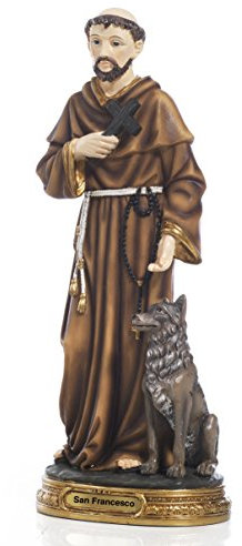 Statue des Heiligen Franziskus von Assisi aus Kunstharz, 20 cm Paben