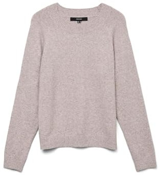 Vero Moda Women's Vmdoffy Ls O-neck Blouse Noos Jumper, Pink (Wood Rose Detail: Melange), XS UK