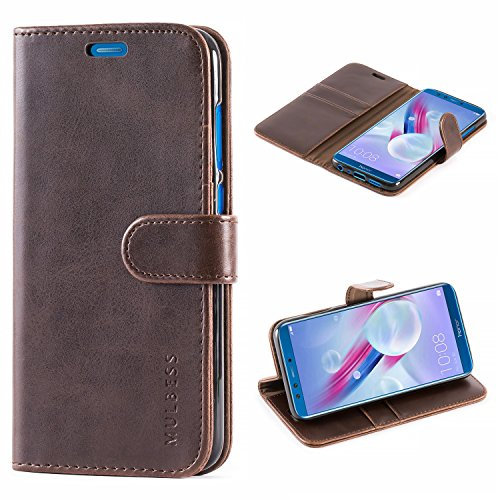 Mulbess Coque Téléphone pour Huawei Honor 9 Lite/Huawei P Smart 2017, Étui de Protectoon avec Rabat, Stand Fonction Case Cover, Housse Pochette, Rétro Café Marron