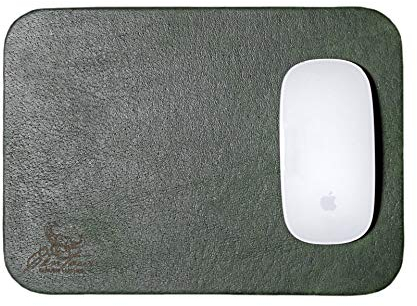 Centaur - Tapis de Souris en Cuir de Haute qualité 25x18 cm Vert émeraude - Tapis de Souris Vintage en Cuir véritable - Tapis pour Souris d'ordinateur - Fait Main en Allemagne