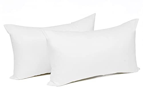 Laneetal 2 Set Kissenbezug 50x70cm Weiß - 100% Baumwolle Kissenhülle mit Reißverschluss, Weicher Kissenbezüge Doppelpack Sofakissenbezug (Ohne Füllung)