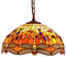 Bieye L30715 Libelle Tiffany Stil Glasmalerei Deckenpendelleuchte mit 16 Zoll breiten handgefertigten Lampenschirm, Orange