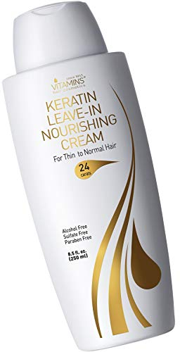 Vitamins Leave In Conditioner Haarspülung - Anti Spliss Keratin Haarpflege für kaputtes Haar, dünnes sprödes strapaziertes Haar - Keratin Haarkur ohne Ausspülen