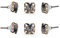 Perilla Home Set of 6 Cadia Black Ceramic Knob Square Small Knobs Kitchen Cabinet Cupboard Glass Door Dressser Wardrobe and Drawers Pull Knob