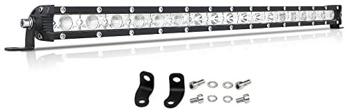 PICAA Led Arbeitsscheinwerfer 20 Zoll 53.5CM 90W einzelne Reihe Led Lichtbalken 12V Slim Led Zusatzscheinwerfer Bar Spot Flutlicht LED Arbeit Licht Bar für SUV Offroad ATV UTV Traktor 4x4 Auto