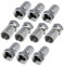 AERZETIX – C53619 - Lot de 10 fiches/connecteurs/raccords SAT F ⌀8.2 mm avec joint torique - à visser - pour câble coaxial TV antenne satellite télé - longueur 20 mm - couleur argent - en métal