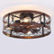 Retro Small Ceiling Fan with Light Remote Control, Coming with E26 Warm Color Bulb(Changeable), Ceiling Fans with Lights Flush Mount, Low Profile Ceiling Fan with Light, Caged Ceiling Fan with Light