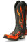New Rock Stivali da Uomo 7921 S2 Stivali da Cowboy con Fiamma Rossa e Nera con Cerniera 45