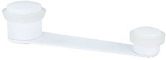 EVI Herrajes | Türstopper | Befestigung Klebstoff oder mit Schraube + Dübel | mit Drehknopf | Nutzbare Öffnung 70 mm dick | Weiß lackiert - Gummi weiß | Edelstahl | Modell I-152