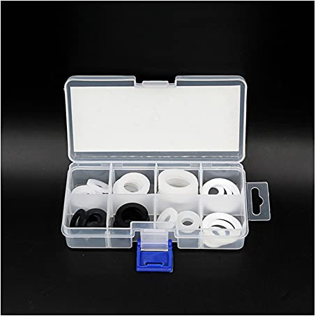 33 STÜCKE 1/2 3/4 1 Gummi-Silikon-Flach-PTFE-Dichtungs-Dichtungsring, geeignet für Duschdüse, Schlauch, Rohr, Faltenbalg, Rohrsortiment, Set-Box