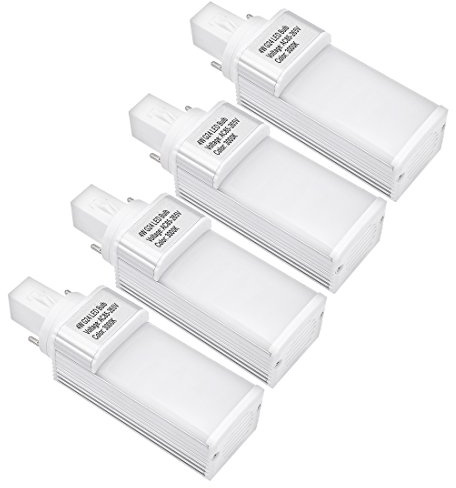 Ruilogod 4pcs G24 G24D PL-C lampada PL 2P 4W LED Lampadina girevole bianco caldo 3000K, CFL lampada fluorescente compatta sostituzione, con copertura lattea