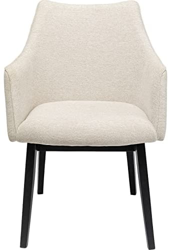 Kare Design Armlehnstuhl Modino, Creme, Armlehnstuhl, Esszimmerstuhl, Textil Bezug, Buchenholz Beine, wasserabweisender Stoff, 82x57x63 cm (H/B/T)