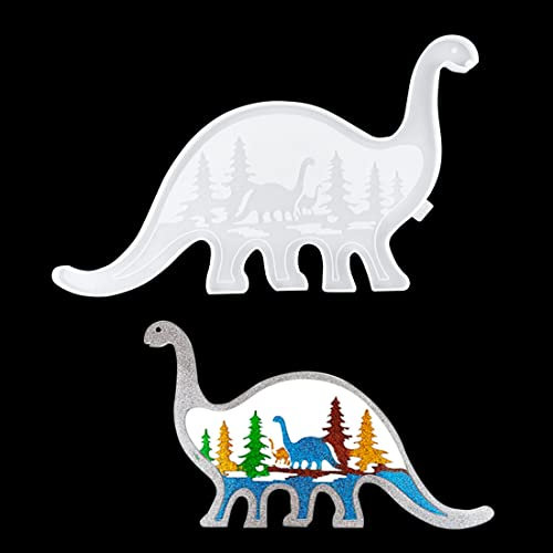 Voyyphixa Moule Animal Moulle Silicone Resine Epoxy, Moule Resine Dinosaure Brachiosaure, Silicone Moulage Pour Sous-Verres, Pendentif Ornements de Bureau Artisanat