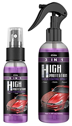 130ML 3in1 High Protection Quick Car Coating Spray - Auto Keramik Beschichtungsspray 3in1 - Hochschutz-autolackspray - Keramik Spray Beschichtung Schnell - Autolack Reparatur,schnellbeschichtungsspray