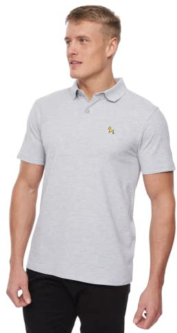 Bewley and Ritch Men's 'Barden Pique' Performance Polo Tshirts Classic Fit Perfect for Casual and Outdoor (L, Grey Marl)