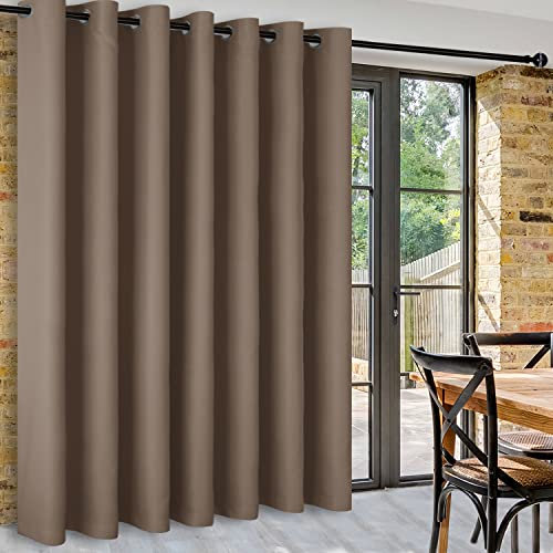 DWCN Raumtrenner Gardinen H213xB254cm Thermovorhang Blickdichte Ösenvorhang Gegen Kälte und Hitze Lärmschutz Sichtschutzvorhänge Wärmeisolierend für Schlafzimmer Wohnzimmer Büro,1 Stück, Khaki