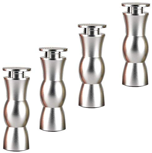 CAZARU 4 Stück Dicke Möbelbeine aus Aluminium, höhenverstellbare Schränke/Sofas/Möbelstützbeine, 3 Farben erhältlich