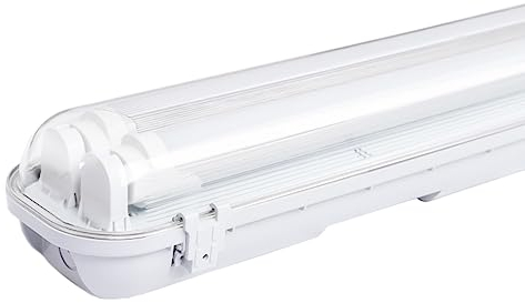 Sonnewelt LED Feuchtraumleuchte 150 cm 4000K Neutralweiß 2x 24W LED-Röhre 4800lm Flimmerfrei T8 Werkstattlampe IP65 Wasserfest Wannenleuchte Leuchte für Garage Keller Bad Büro Warenhaus
