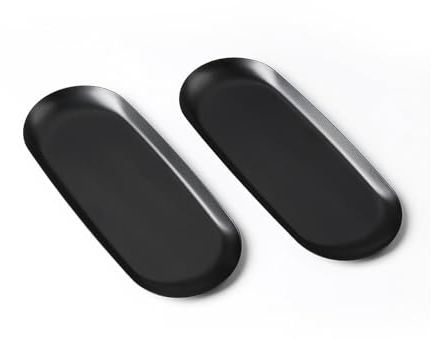 2 Stück Tablett Schwarz, Kleines Tablett, Deko Tablett Schwarz, Dekoschale, Ablageschale, Verwendung als Obstschale, Schmuckschale, Dessertschale